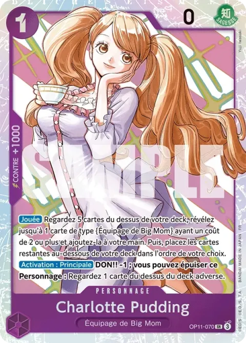 Carte One Piece Charlotte Pudding OP11-070, extension Des poings vifs comme l’éclair