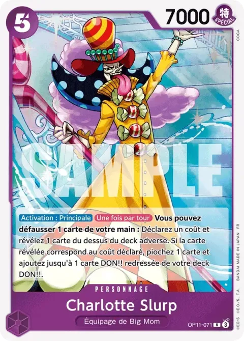 Carte One Piece Charlotte Slurp OP11-071, extension Des poings vifs comme l’éclair
