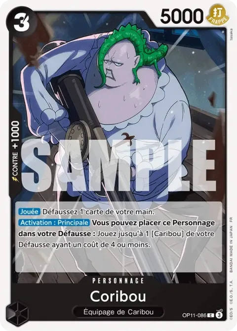 Carte One Piece Coribou OP11-086, extension Des poings vifs comme l’éclair