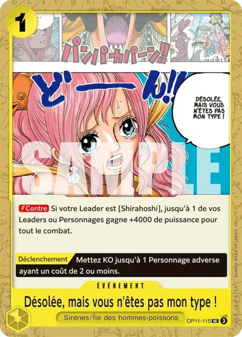Carte One Piece Désolée, mais vous n’êtes pas mon type ! OP11-115, extension Des poings vifs comme l’éclair