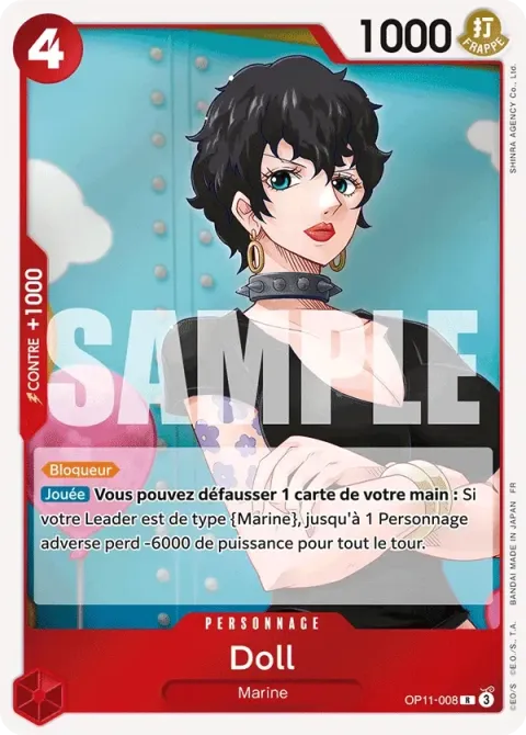 Carte One Piece Doll OP11-008, extension Des poings vifs comme l’éclair