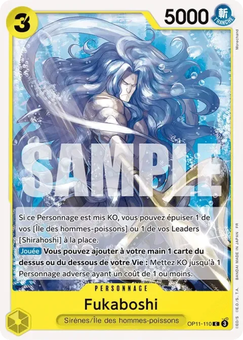 Carte One Piece Fukaboshi OP11-110, extension Des poings vifs comme l’éclair