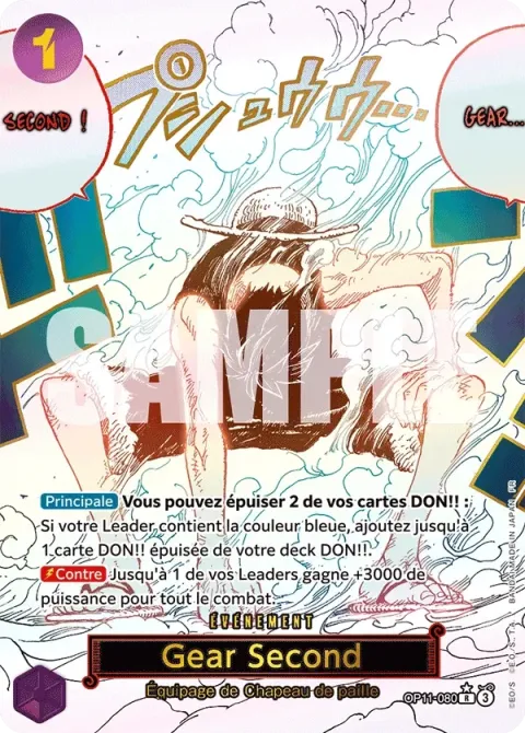 Carte One Piece Gear Second OP11-080 · parallèle, extension Des poings vifs comme l’éclair