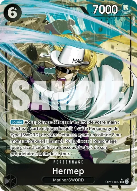 Carte One Piece Hermep OP11-092 · parallèle, extension Des poings vifs comme l’éclair
