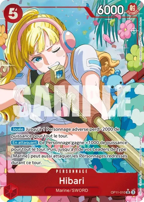 Carte One Piece Hibari OP11-010 · parallèle, extension Des poings vifs comme l’éclair