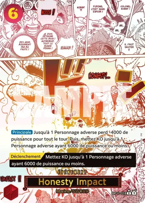 Carte One Piece Honesty Impact OP11-018 · parallèle, extension Des poings vifs comme l’éclair