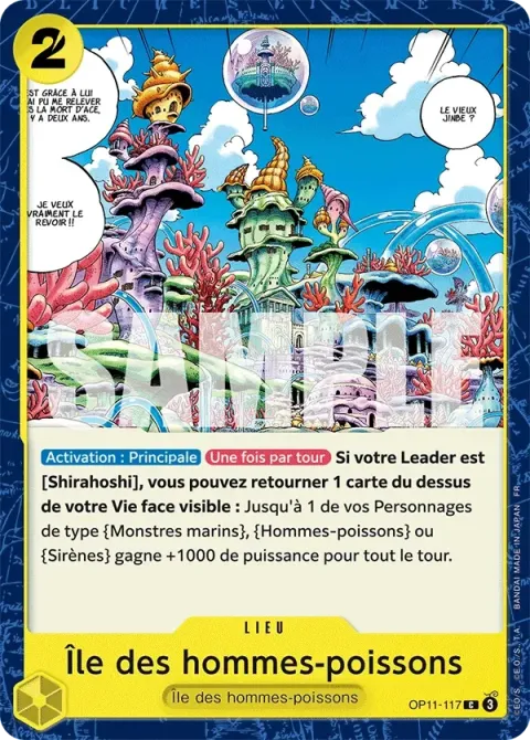 Carte One Piece Île des hommes-poissons OP11-117, extension Des poings vifs comme l’éclair