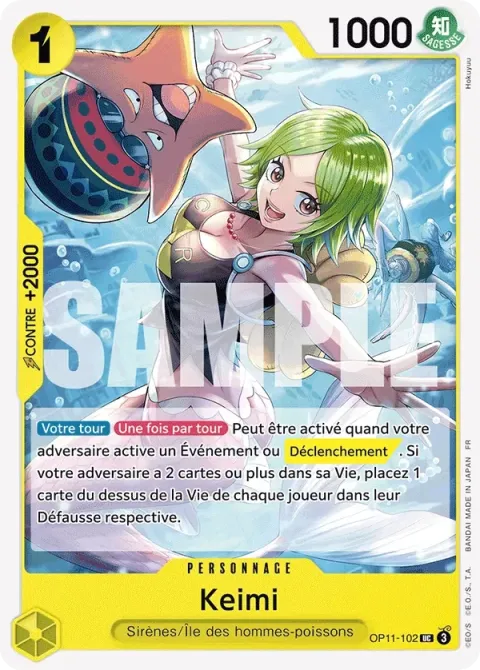 Carte One Piece Keimi OP11-102, extension Des poings vifs comme l’éclair