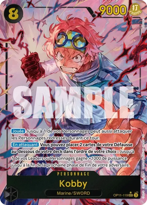 Carte One Piece Kobby OP11-119 · parallèle, extension Des poings vifs comme l’éclair