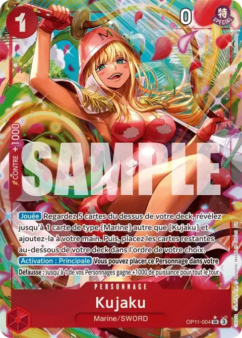 Carte One Piece Kujaku OP11-004 · parallèle, extension Des poings vifs comme l’éclair