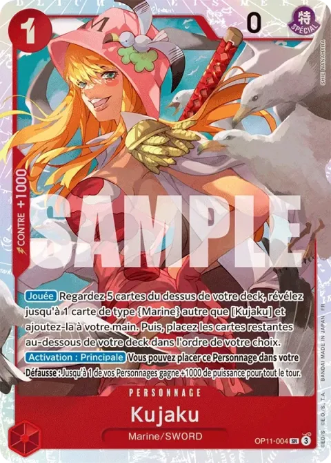 Carte One Piece Kujaku OP11-004, extension Des poings vifs comme l’éclair
