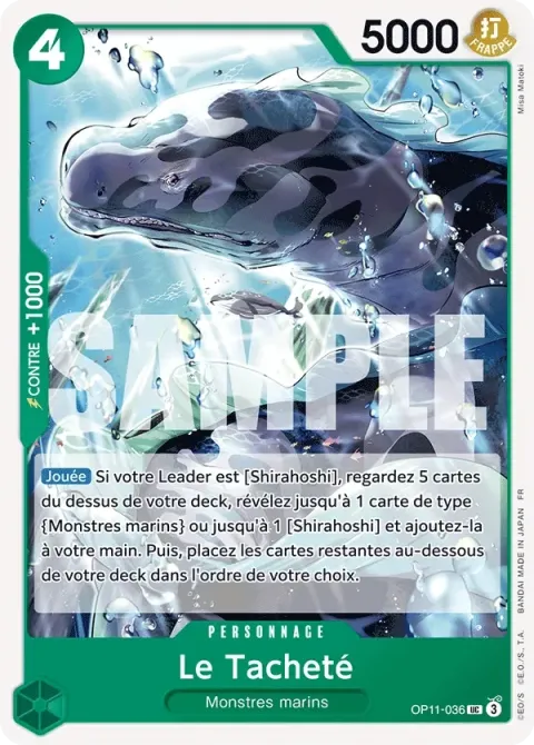 Carte One Piece Le Tacheté OP11-036, extension Des poings vifs comme l’éclair
