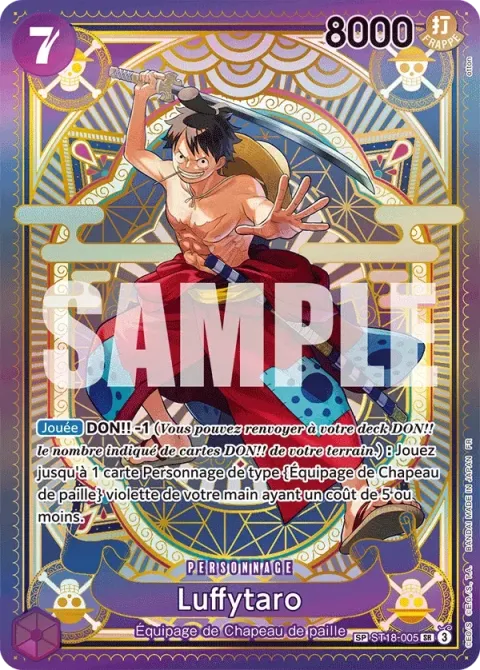 Carte One Piece Luffytaro ST18-005 · parallèle 3, extension Des poings vifs comme l’éclair