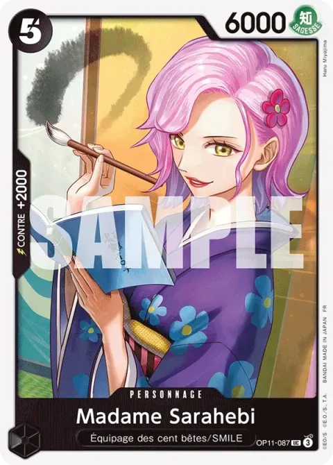 Carte One Piece Madame Sarahebi OP11-087, extension Des poings vifs comme l’éclair