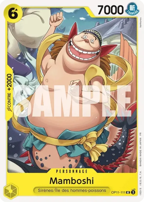 Carte One Piece Mamboshi OP11-111, extension Des poings vifs comme l’éclair