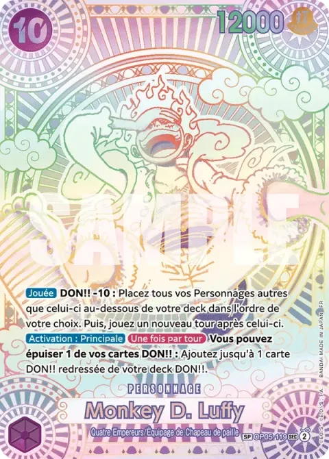 Carte One Piece Monkey D. Luffy OP05-119 · parallèle 5, extension Des poings vifs comme l’éclair