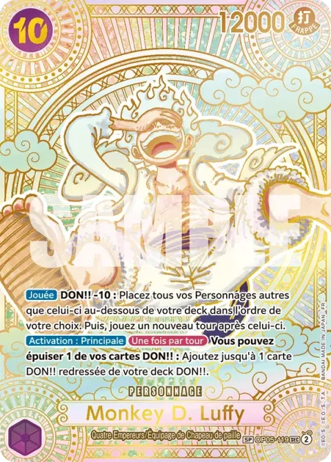 Carte One Piece Monkey D. Luffy OP05-119 · parallèle 6, extension Des poings vifs comme l’éclair