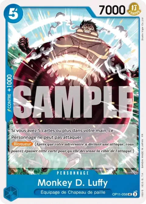 Carte One Piece Monkey D. Luffy OP11-058, extension Des poings vifs comme l’éclair