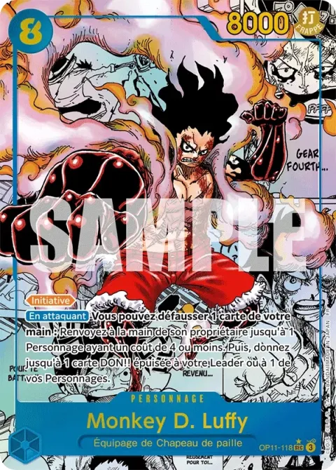 Carte One Piece Monkey D. Luffy OP11-118 · parallèle 2, extension Des poings vifs comme l’éclair