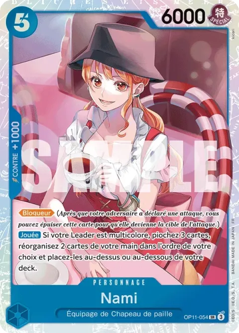 Carte One Piece Nami OP11-054, extension Des poings vifs comme l’éclair