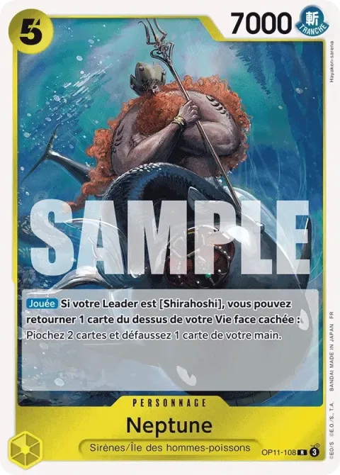 Carte One Piece Neptune OP11-108, extension Des poings vifs comme l’éclair