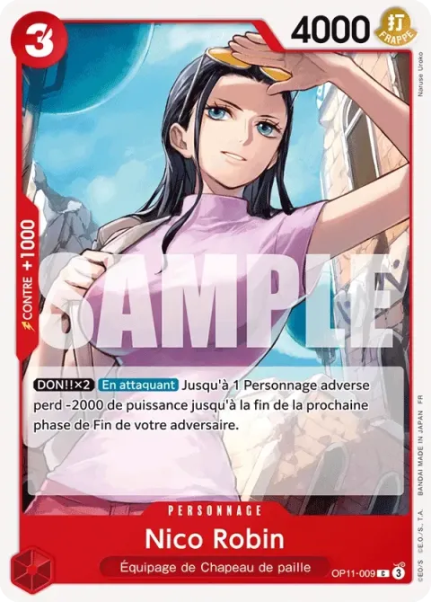 Carte One Piece Nico Robin OP11-009, extension Des poings vifs comme l’éclair