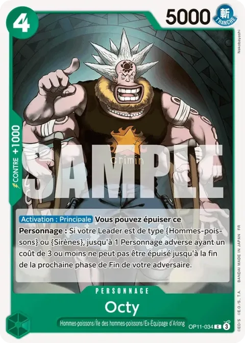Carte One Piece Octy OP11-034, extension Des poings vifs comme l’éclair