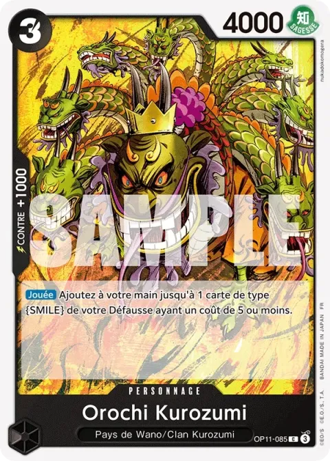 Carte One Piece Orochi Kurozumi OP11-085, extension Des poings vifs comme l’éclair