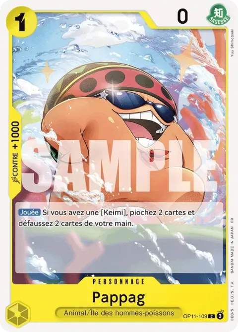 Carte One Piece Pappag OP11-109, extension Des poings vifs comme l’éclair