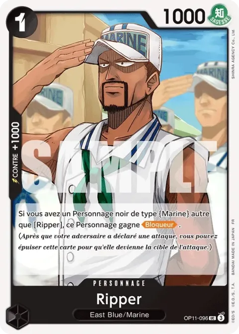 Carte One Piece Ripper OP11-096, extension Des poings vifs comme l’éclair