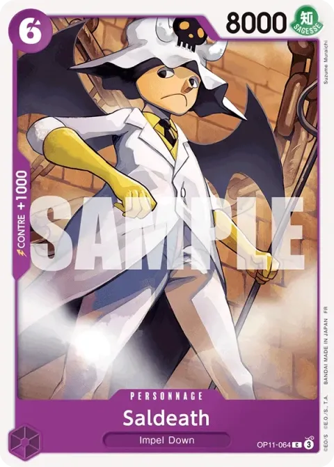 Carte One Piece Saldeath OP11-064, extension Des poings vifs comme l’éclair