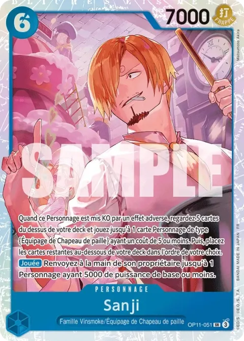 Carte One Piece Sanji OP11-051, extension Des poings vifs comme l’éclair