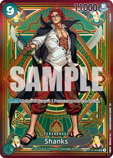 Carte One Piece Shanks ST16-004 · parallèle 3, extension Des poings vifs comme l’éclair