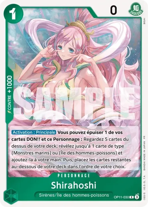 Carte One Piece Shirahoshi OP11-030, extension Des poings vifs comme l’éclair