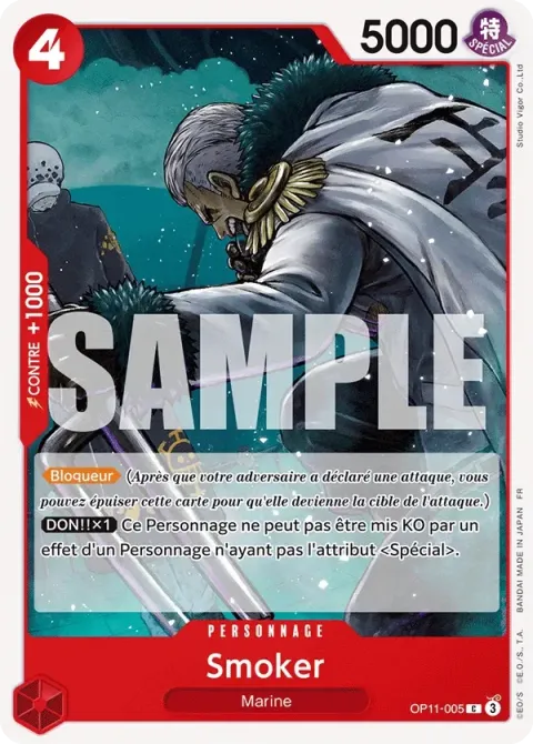 Carte One Piece Smoker OP11-005, extension Des poings vifs comme l’éclair