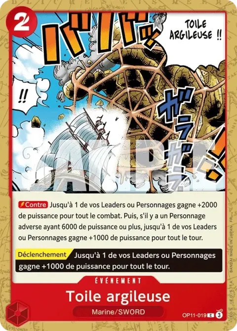 Carte One Piece Toile argileuse OP11-019, extension Des poings vifs comme l’éclair