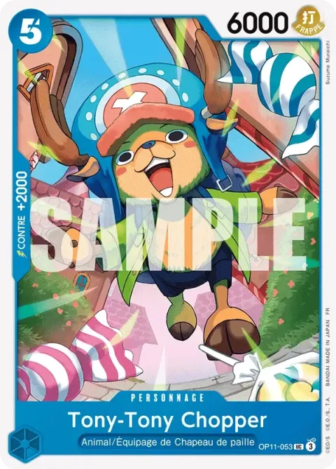 Carte One Piece Tony-Tony Chopper OP11-053, extension Des poings vifs comme l’éclair