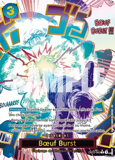 Carte One Piece Bœuf Burst OP12-060 · parallèle, extension L’héritage du maître