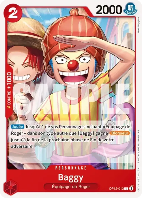 Carte One Piece Baggy OP12-012, extension L’héritage du maître