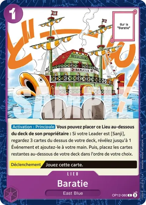 Carte One Piece Baratie OP12-080, extension L’héritage du maître