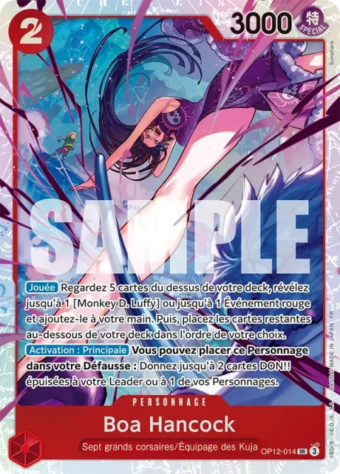 Carte One Piece Boa Hancock OP12-014, extension L’héritage du maître