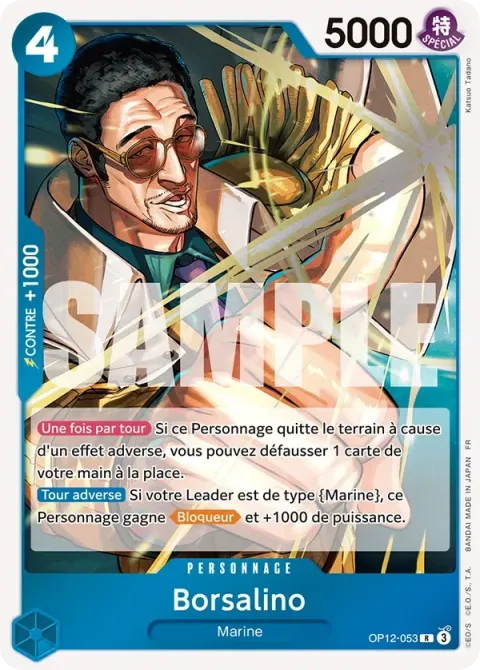Carte One Piece Borsalino OP12-053, extension L’héritage du maître