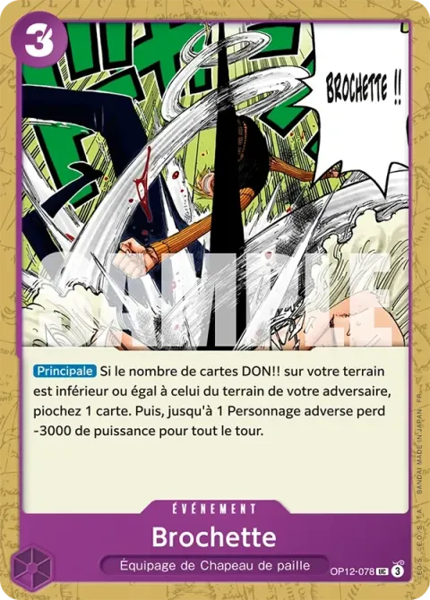 Carte One Piece Brochette OP12-078, extension L’héritage du maître