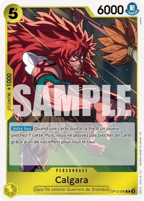 Carte One Piece Calgara OP12-099, extension L’héritage du maître