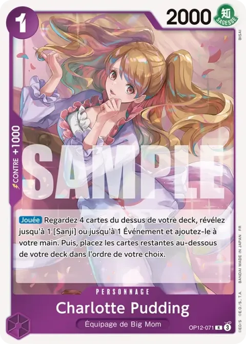 Carte One Piece Charlotte Pudding OP12-071, extension L’héritage du maître