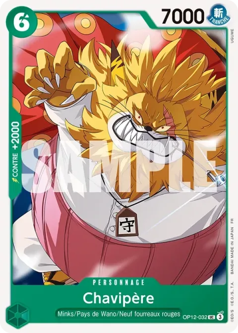 Carte One Piece Chavipère OP12-032, extension L’héritage du maître