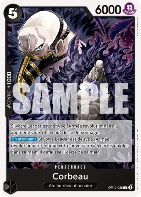 Carte One Piece Corbeau OP12-085, extension L’héritage du maître