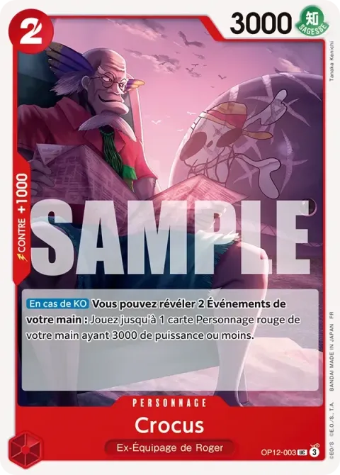 Carte One Piece Crocus OP12-003, extension L’héritage du maître