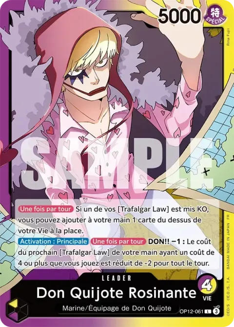 Carte One Piece Don Quijote Rosinante OP12-061, extension L’héritage du maître
