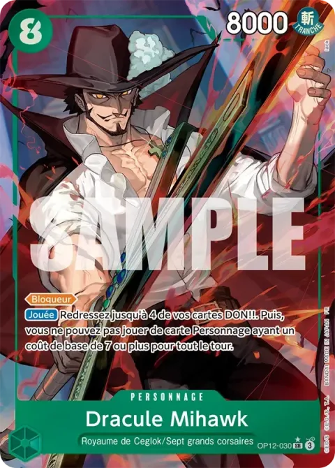 Carte One Piece Dracule Mihawk OP12-030 · parallèle, extension L’héritage du maître